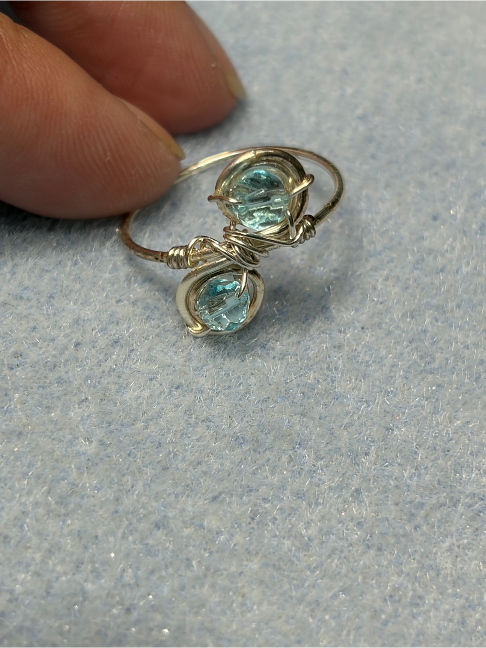 Artistic Silver Wire Light Blue Stones
